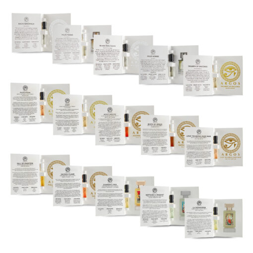 Argos SAMPLE PACK Of 12 Fragrances, Each Natural Spray Bottle Contains 2 ml.06 FL. OZ.